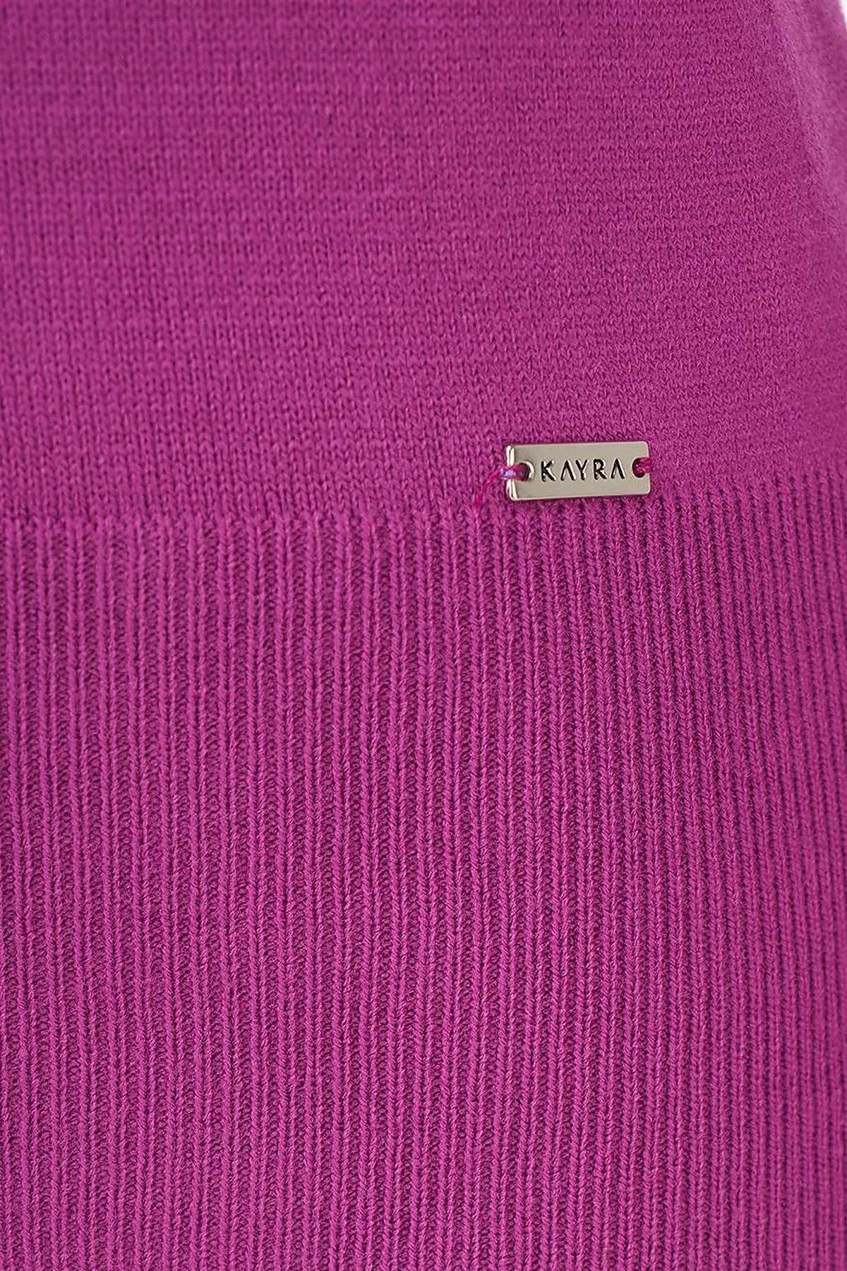 Round Neck Collar Knitwear Sweater Fuchsia