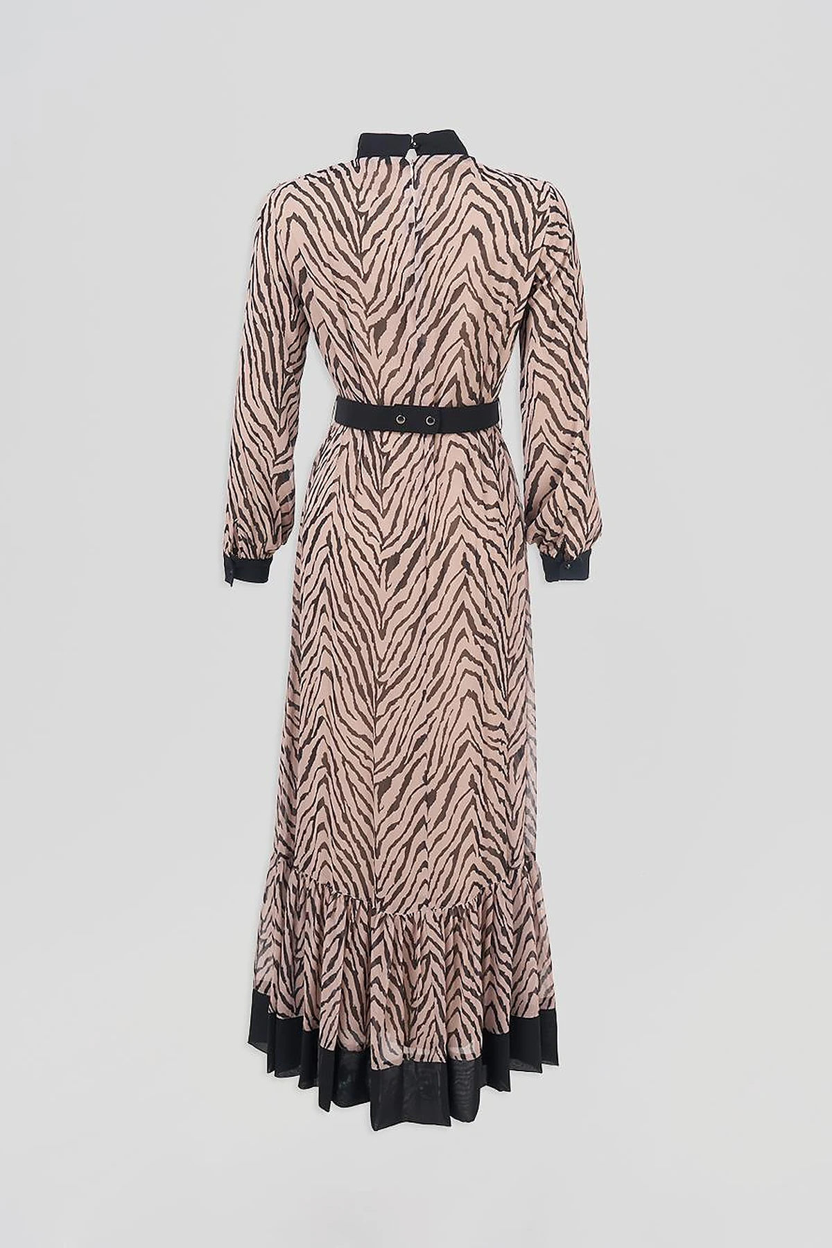 Abstract Patterned Maxi Dress Beige