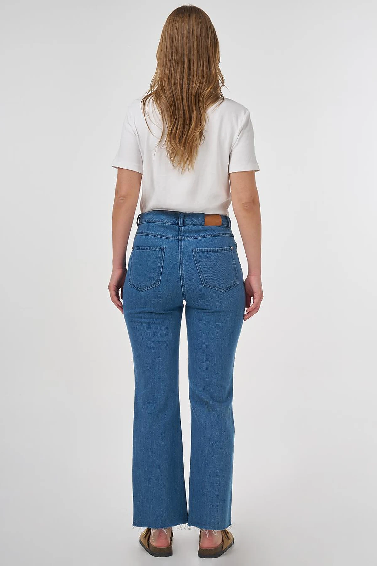 High-Waist Straight Denim Pants Indigo