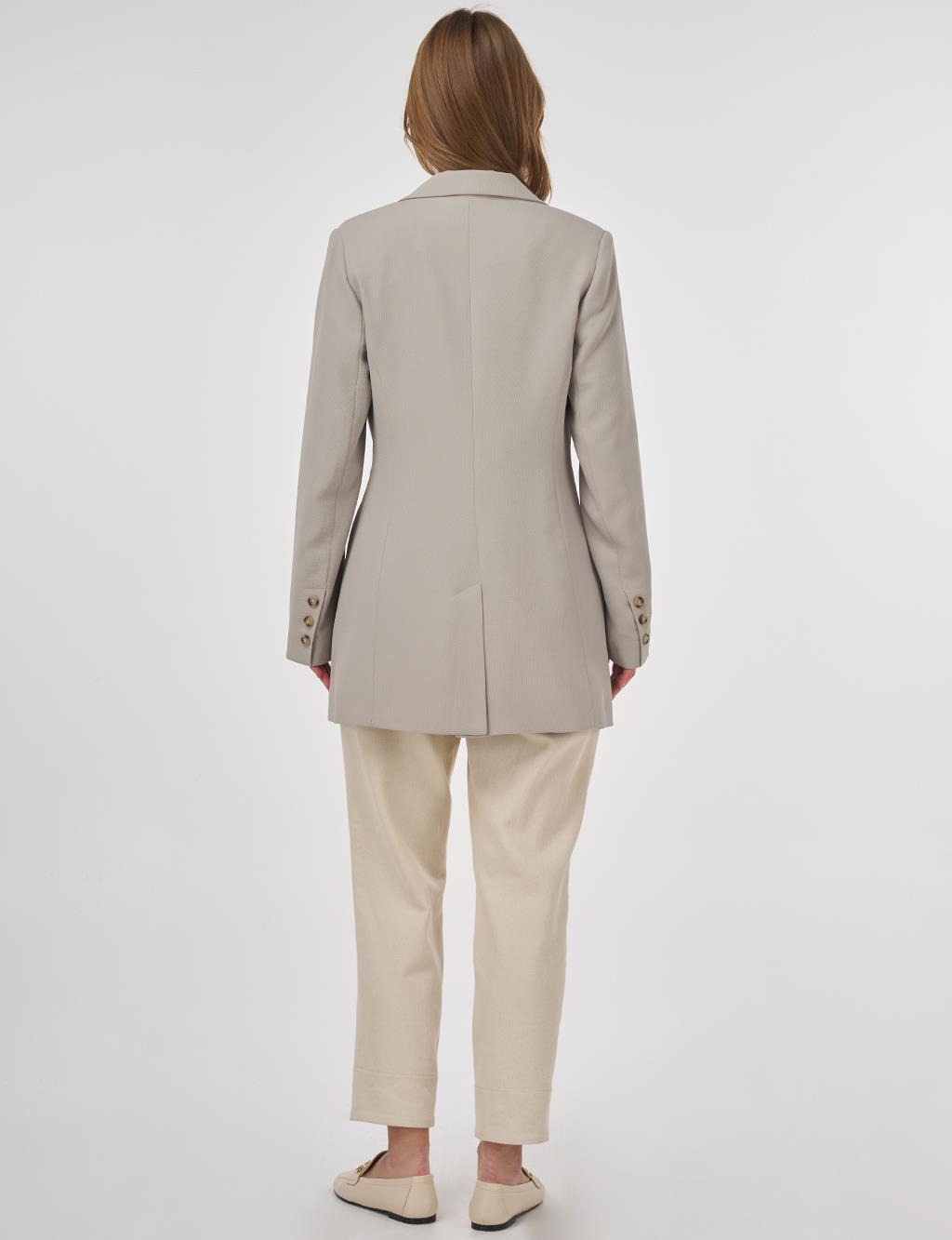 Rever Collar Blazer Jacket Moss Green 