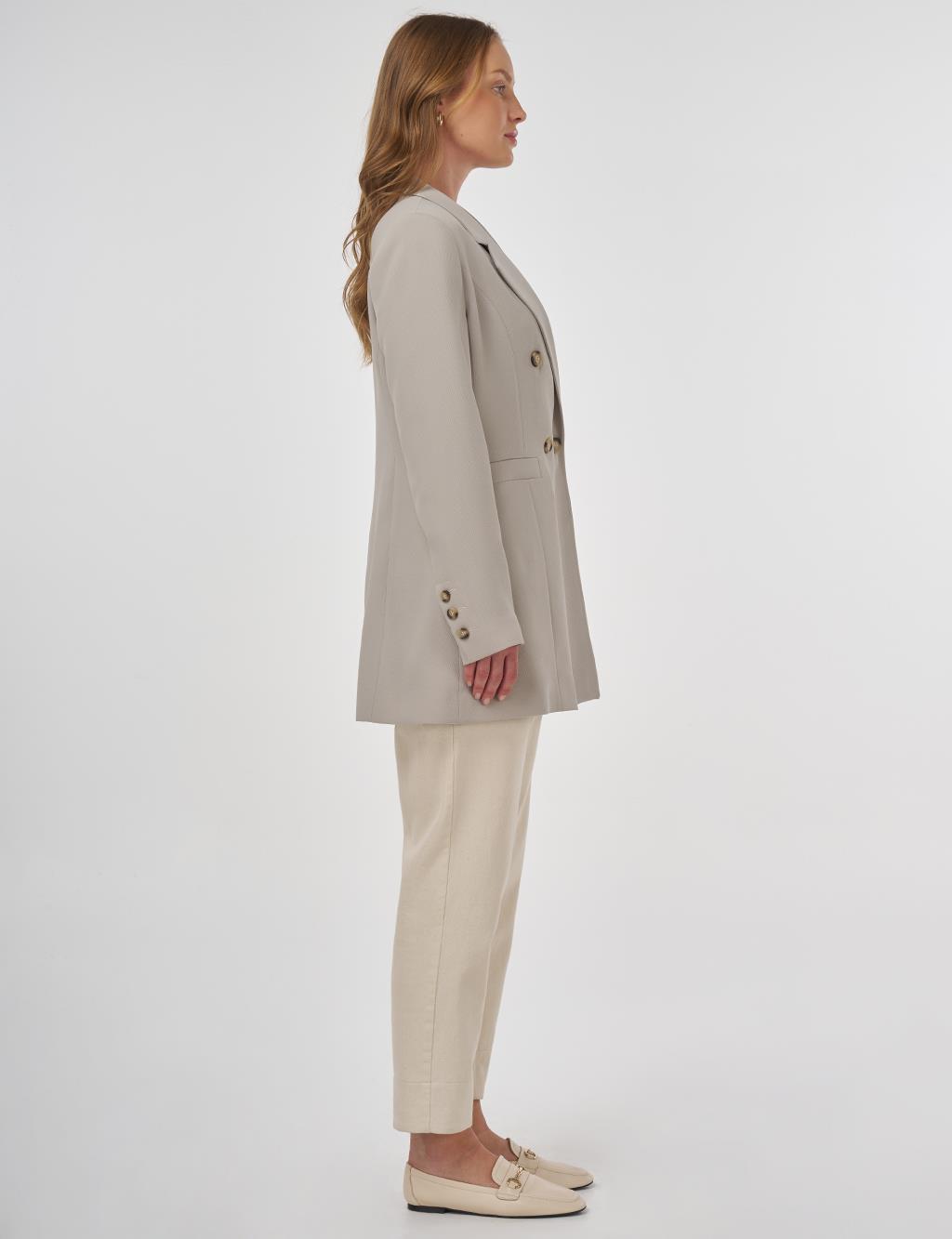 Rever Collar Blazer Jacket Moss Green 