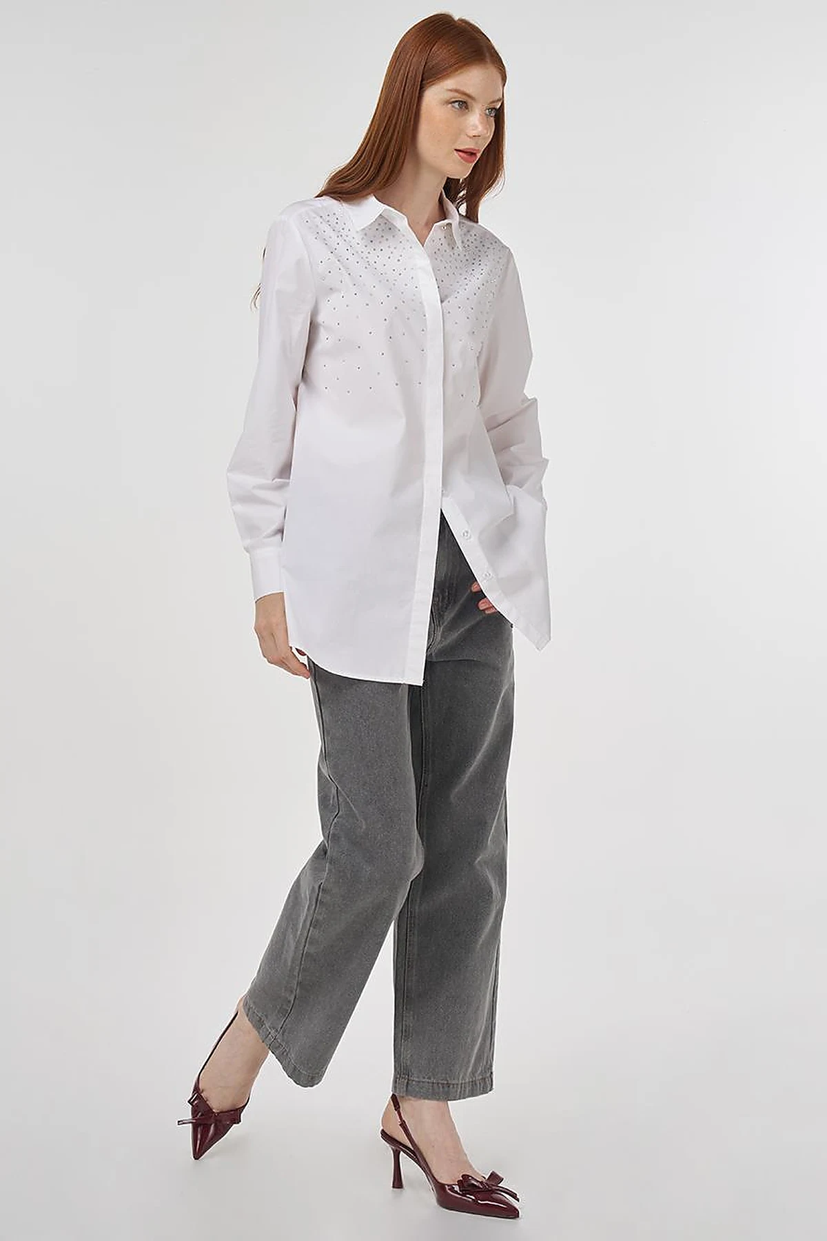 100% Cotton Tunic with Hotfix Print Optical White