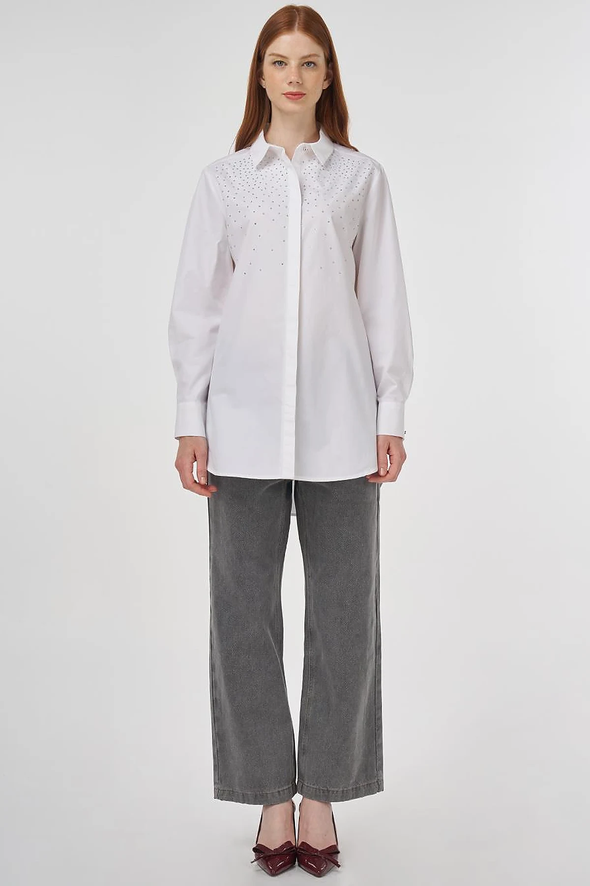 100% Cotton Tunic with Hotfix Print Optical White