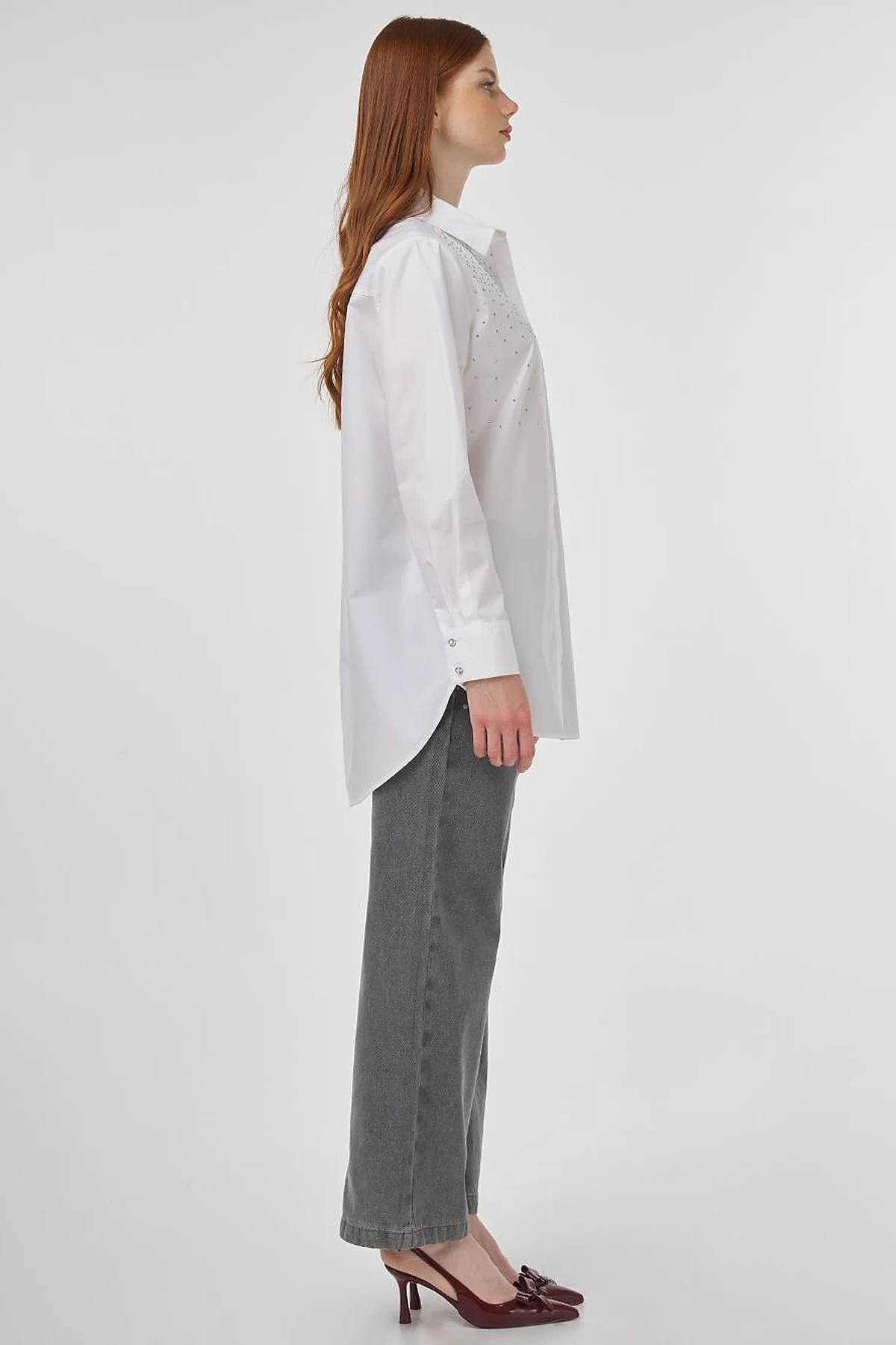 100% Cotton Tunic with Hotfix Print Optical White