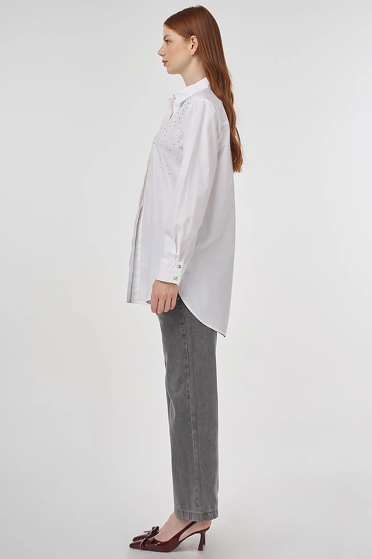 100% Cotton Tunic with Hotfix Print Optical White