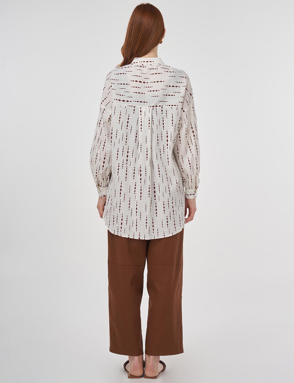 Tassel Detailed Cotton Tunic in Brown