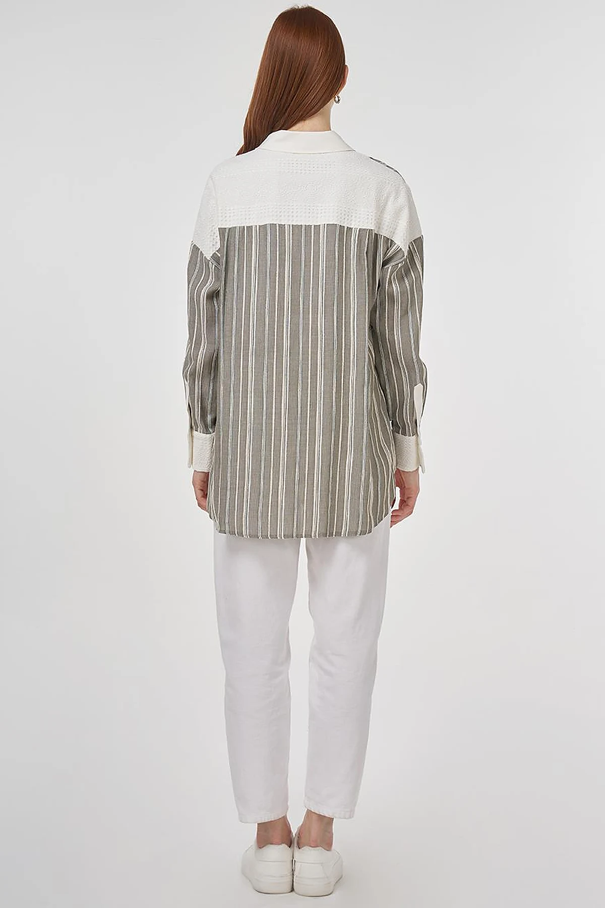 Lace-Trimmed Cotton Tunic Khaki