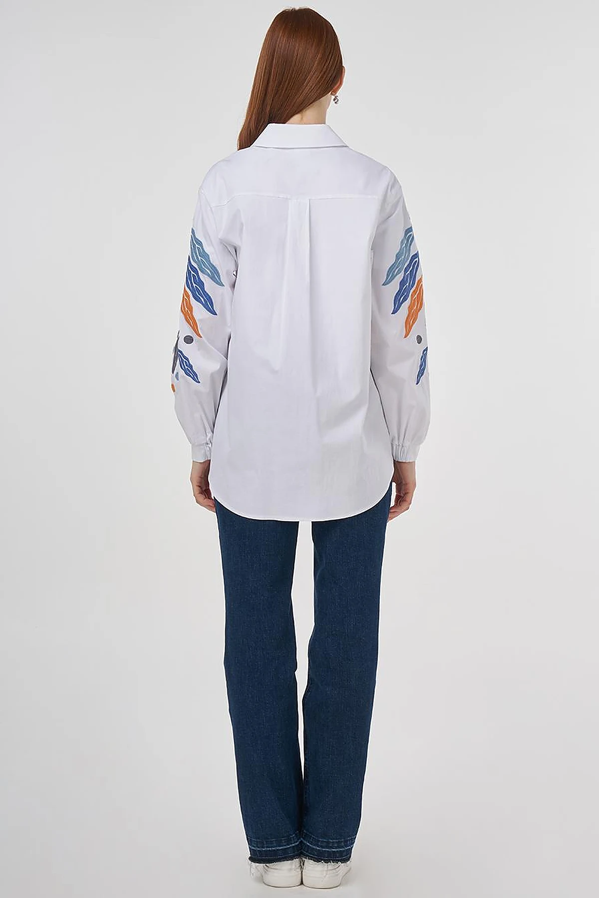 Embroidered Cotton Tunic in Optic White 