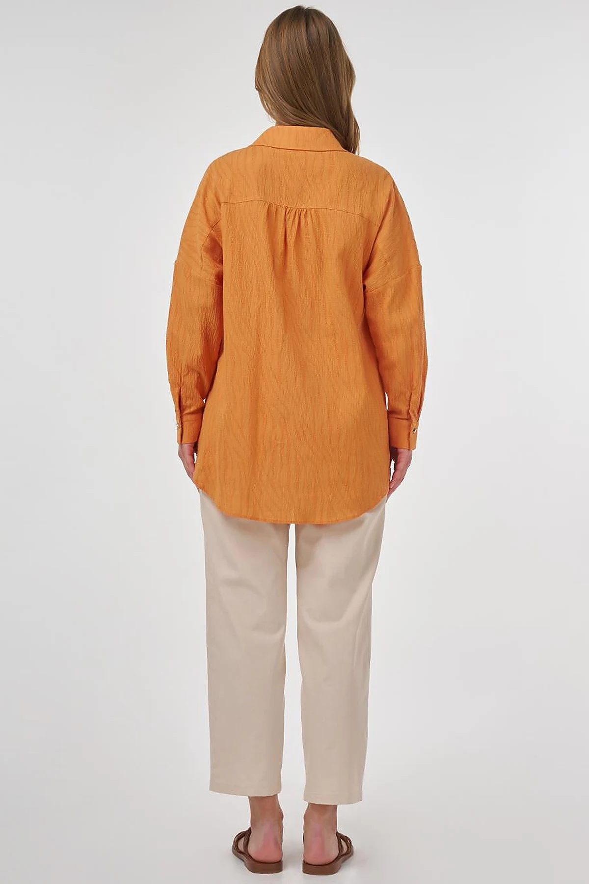 Palm Embroidered Cotton Tunic Amber