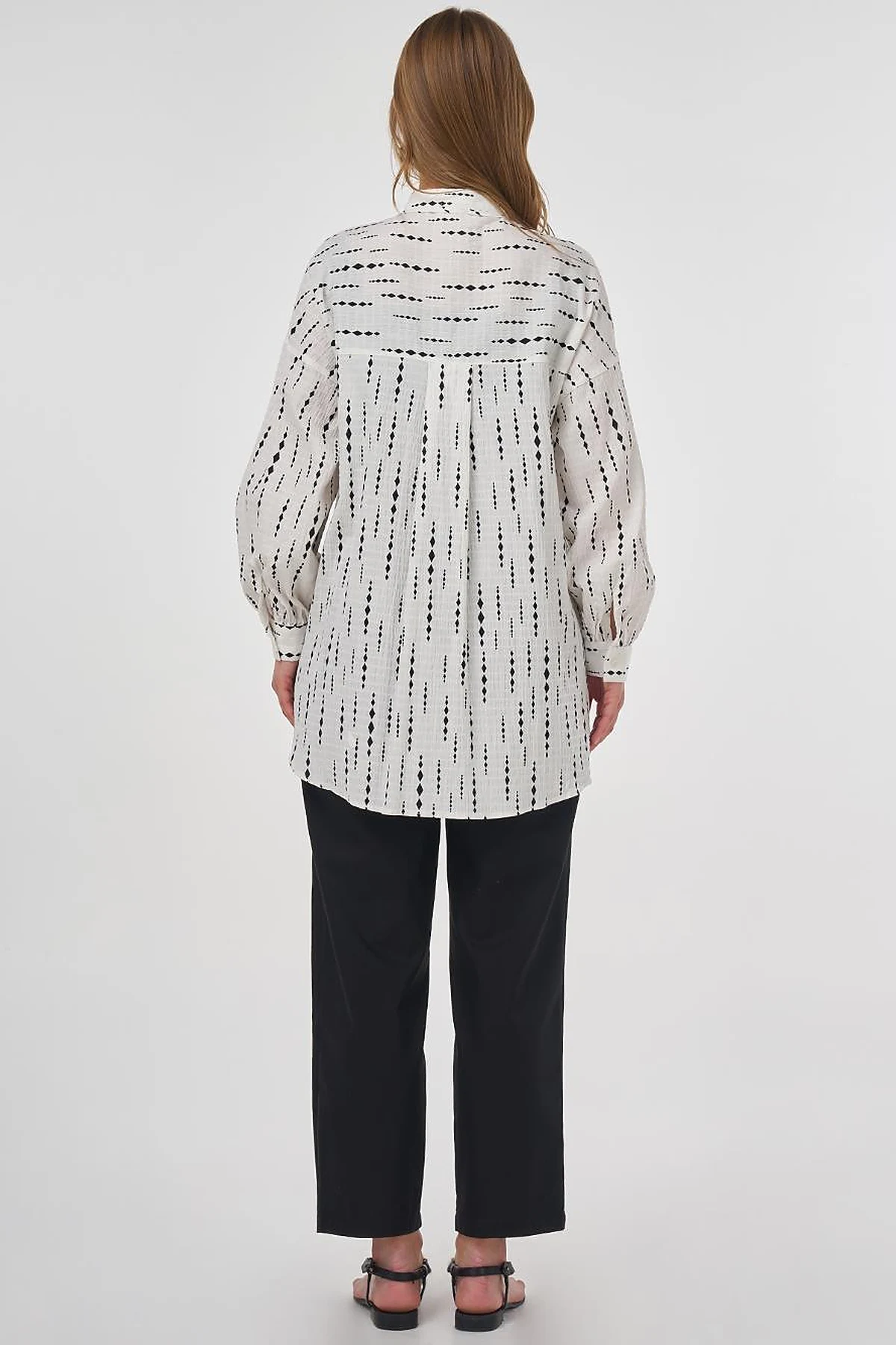 Tassel Detailed Cotton Tunic in Dark Navy