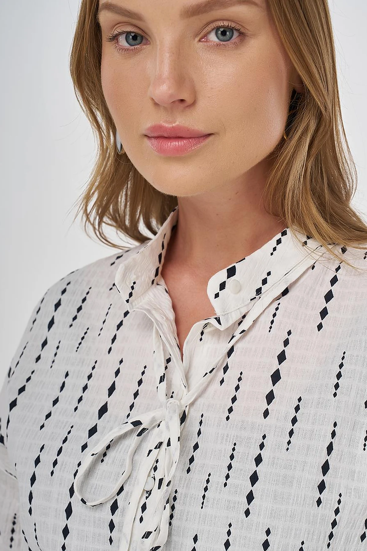 Tassel Detailed Cotton Tunic in Dark Navy