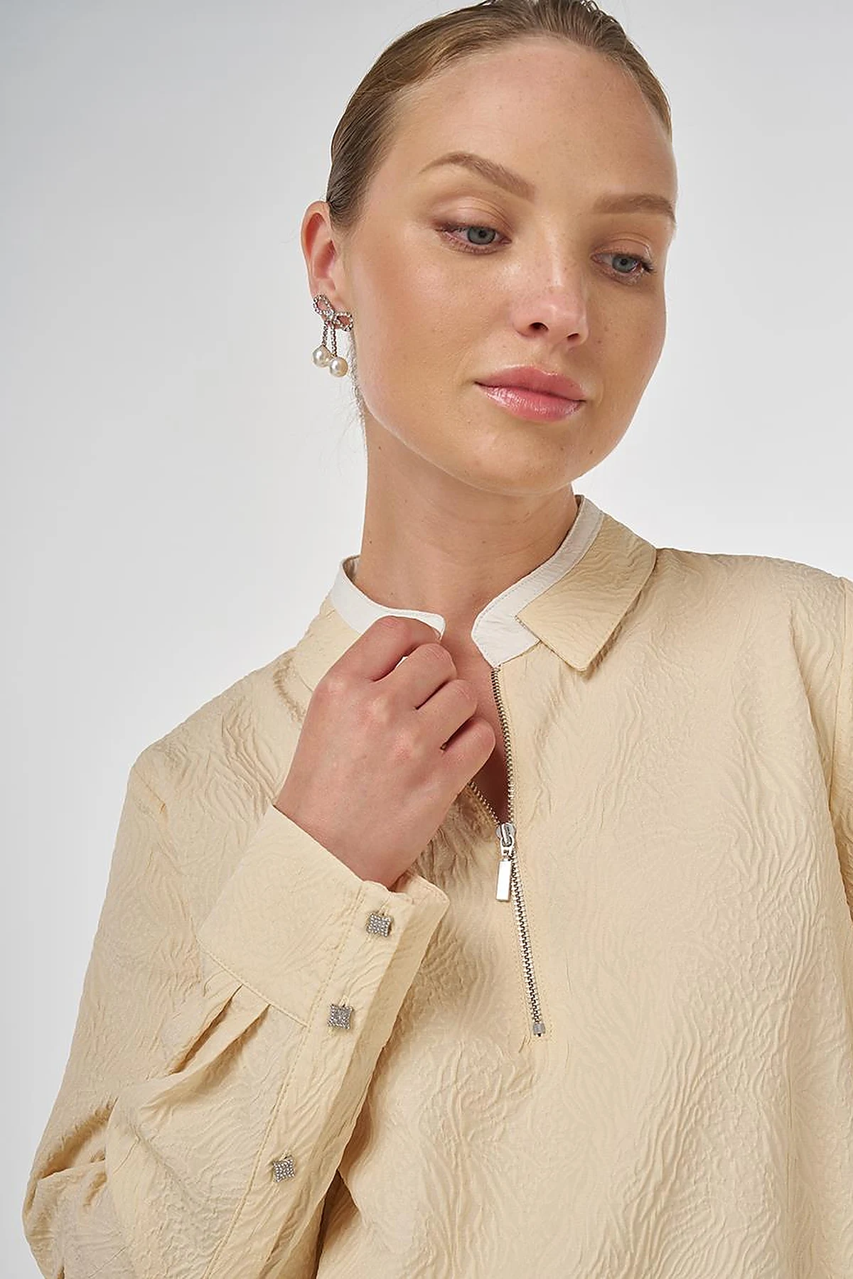 Seersucker Skirt Set Light Yellow