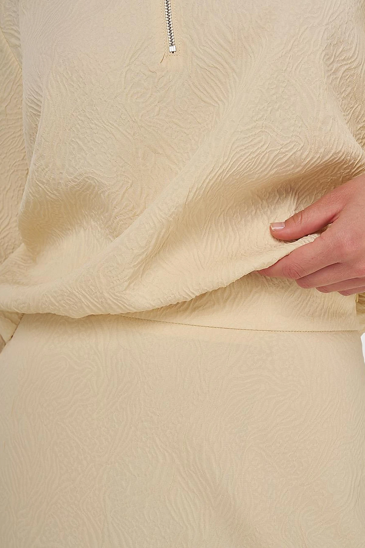 Seersucker Skirt Set Light Yellow