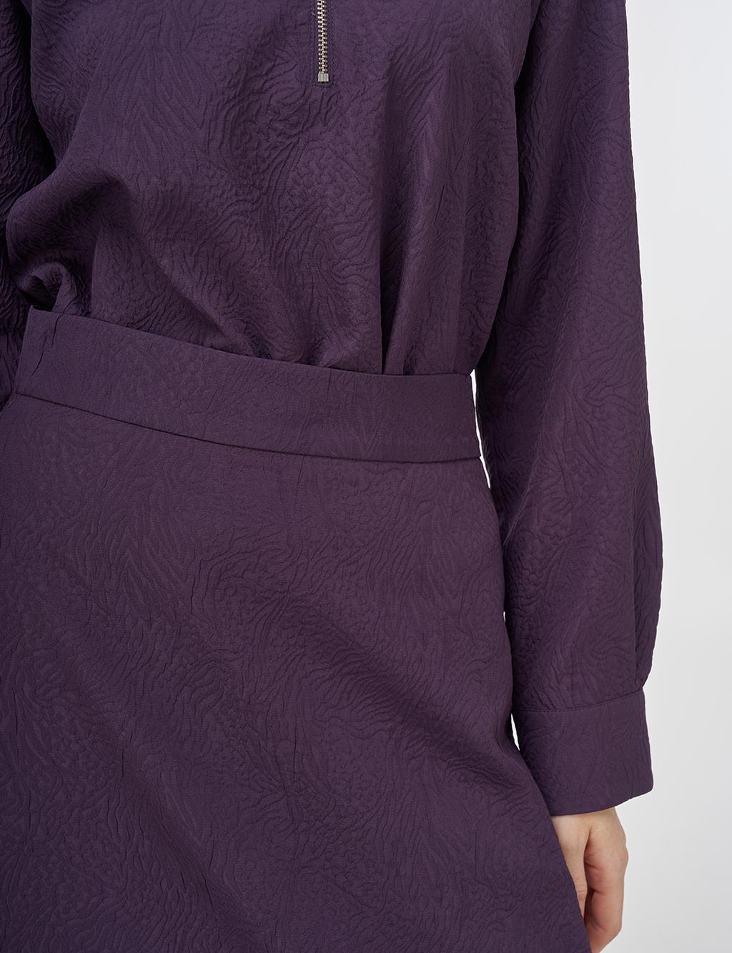 Seersucker Skirt Set Eggplant Purple