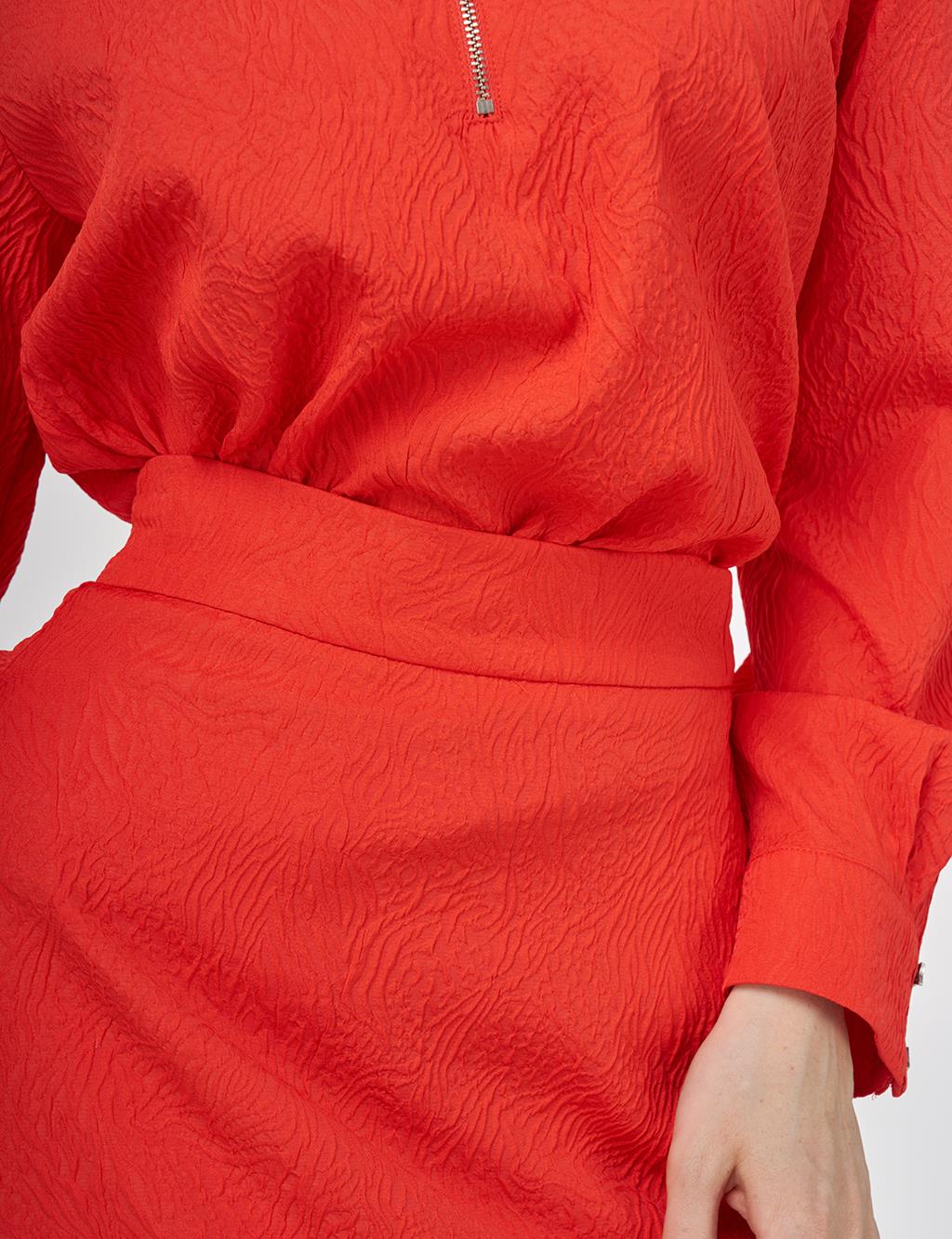 Seersucker Skirt Set Red