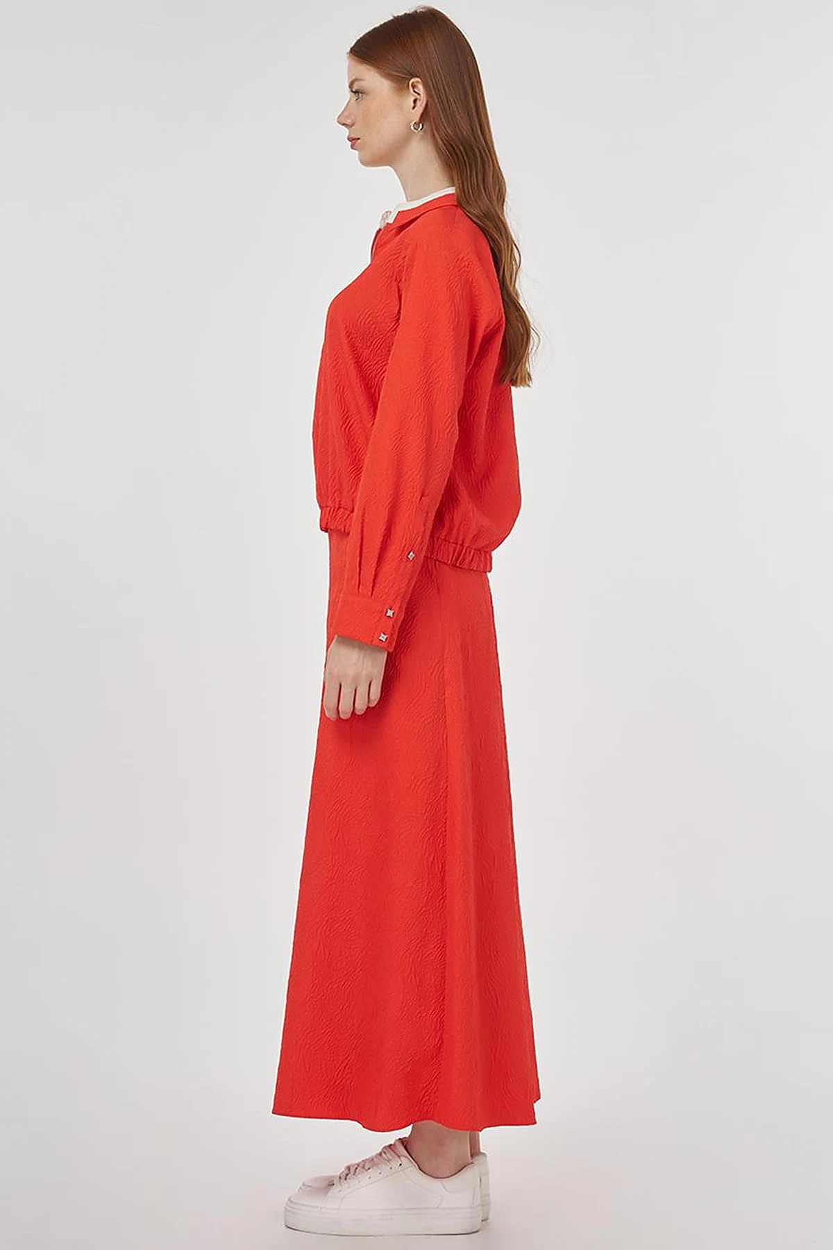 Seersucker Skirt Set Red
