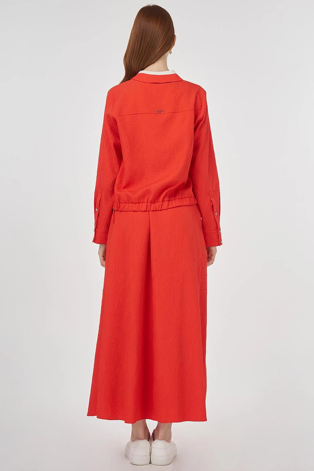 Seersucker Skirt Set Red