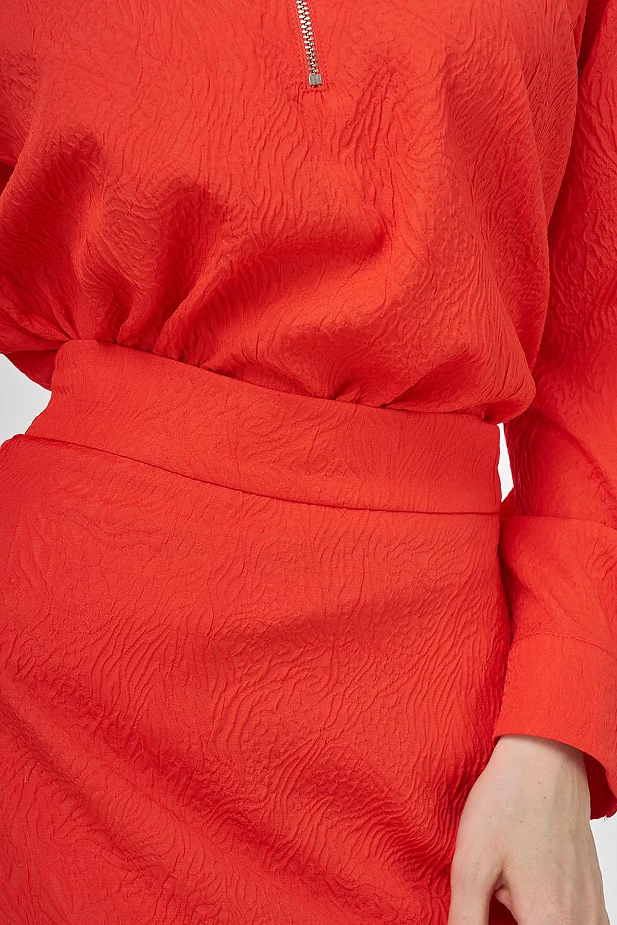 Seersucker Skirt Set Red