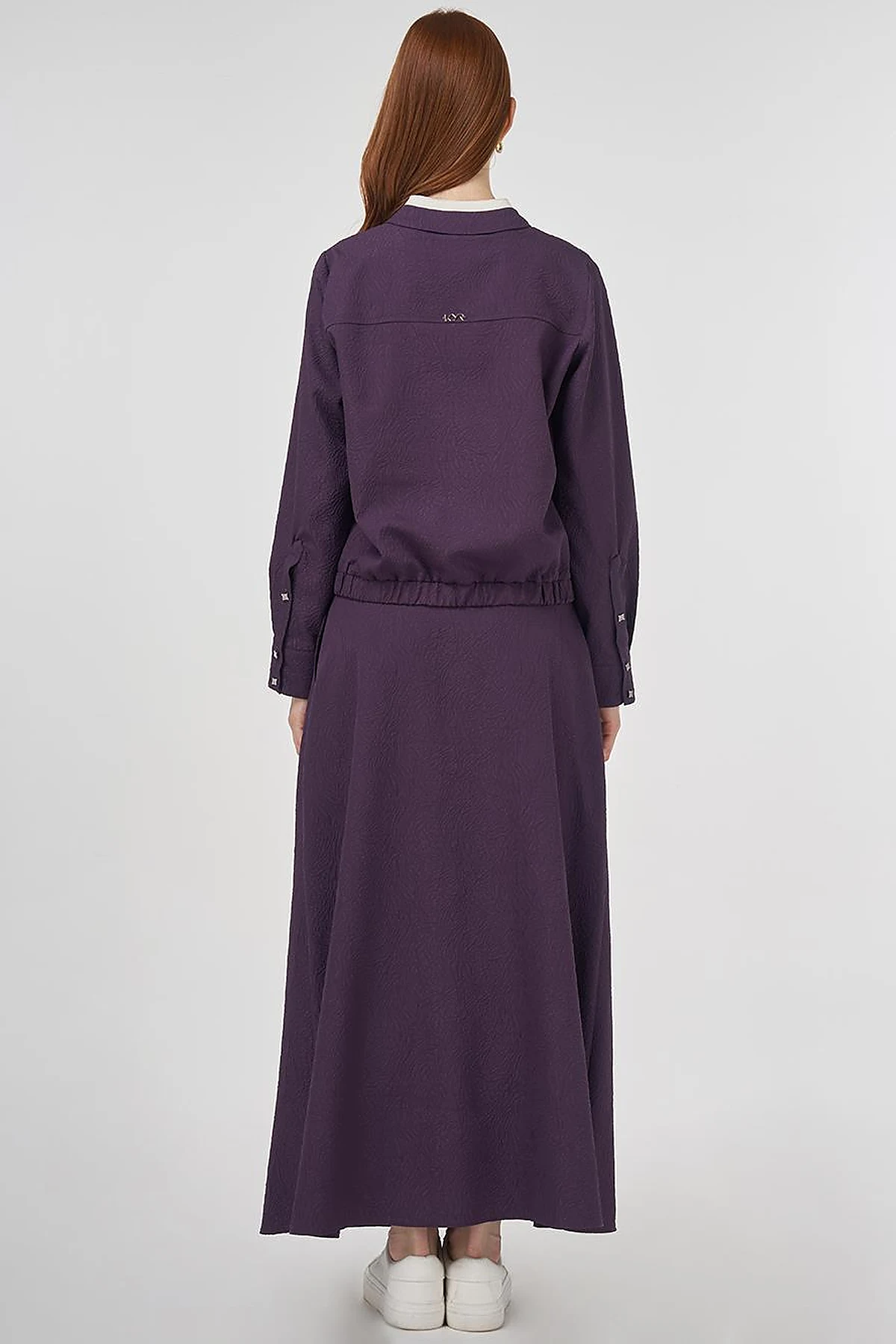 Seersucker Skirt Set Eggplant Purple