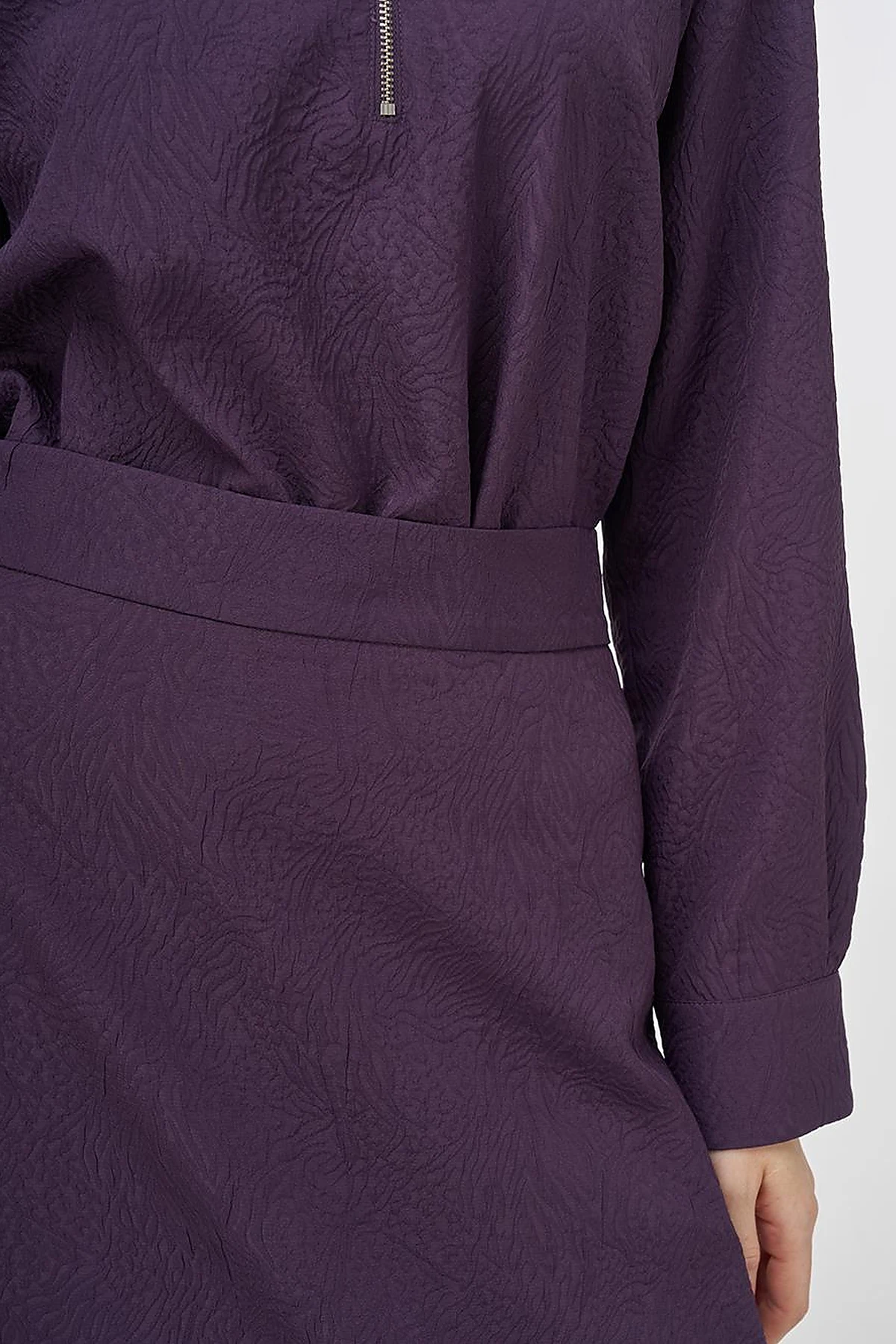 Seersucker Skirt Set Eggplant Purple