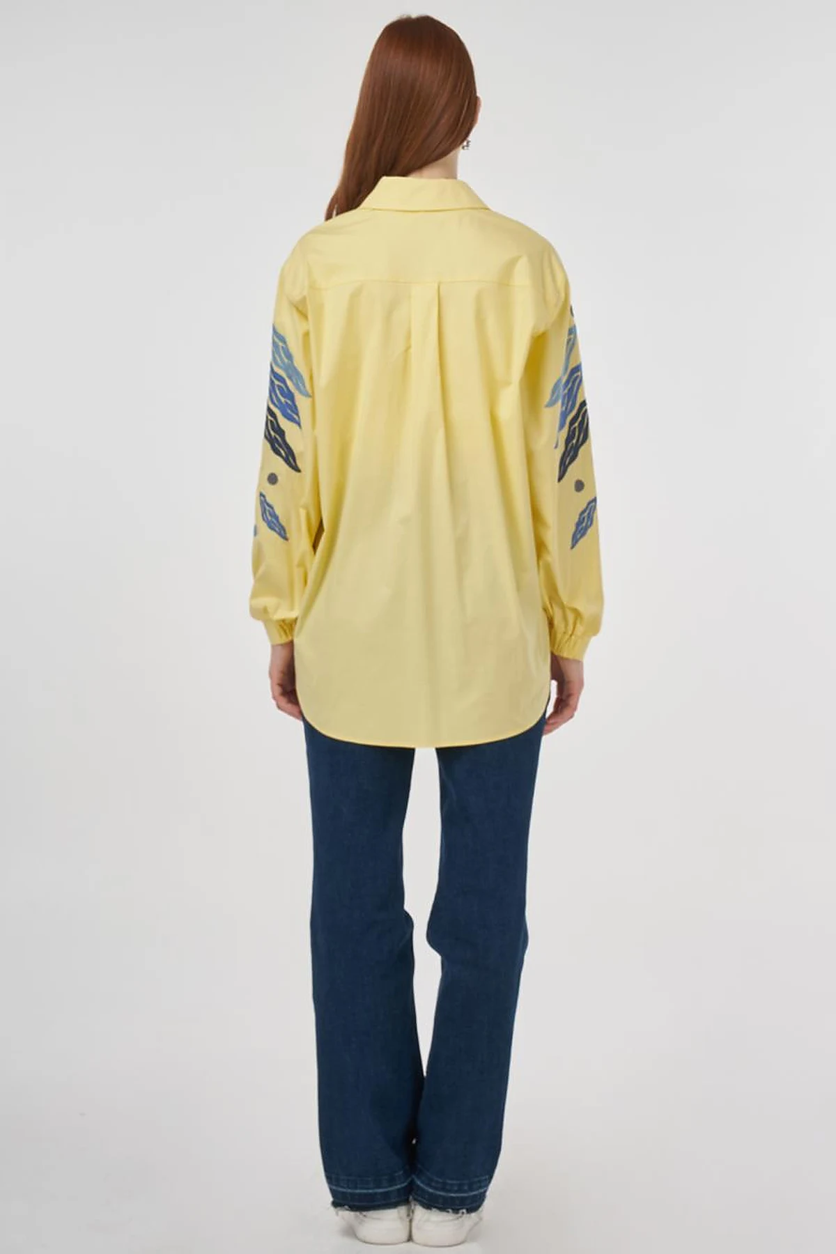 Embroidered Cotton Tunic in Lemon Yellow