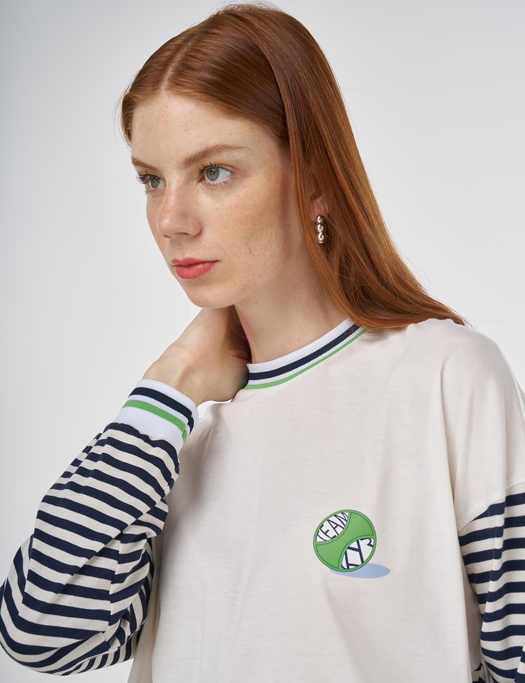Crew Neck Cotton Sweatshirt Optical White
