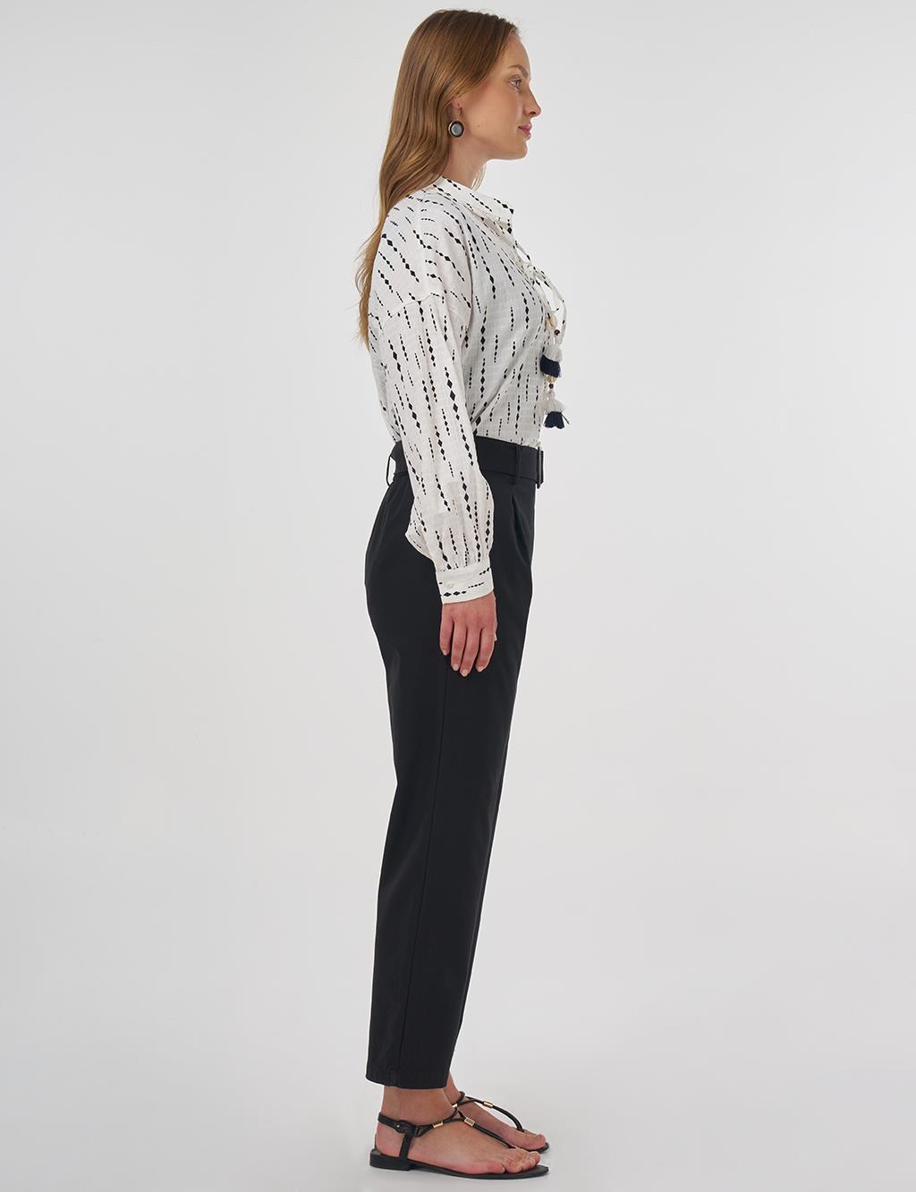 Viscose Tapered Pants Black