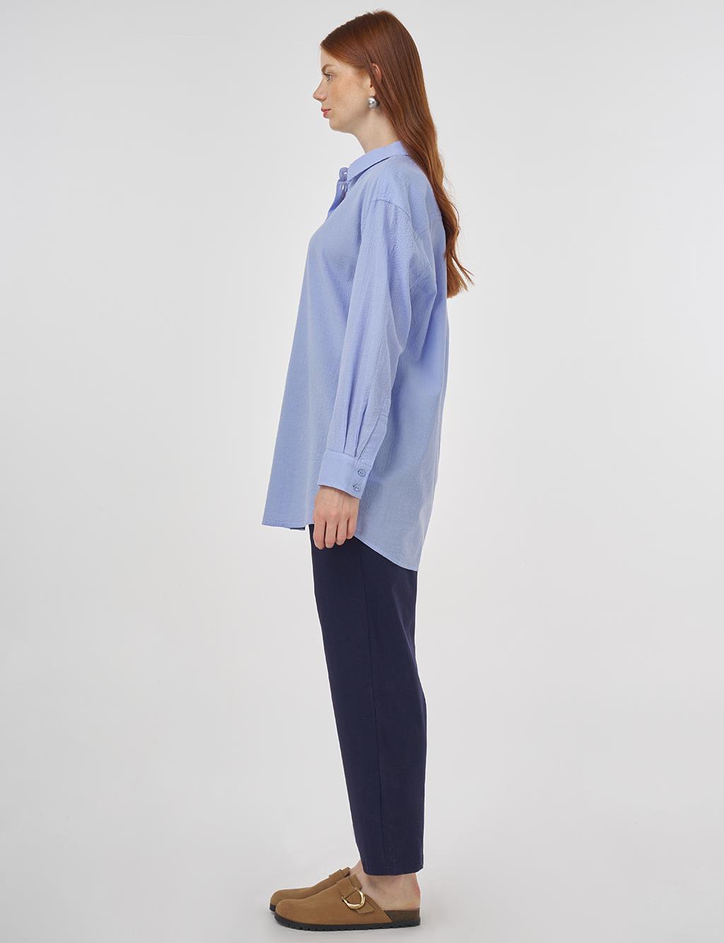 Relax Fit Cotton Tunic Crown Blue