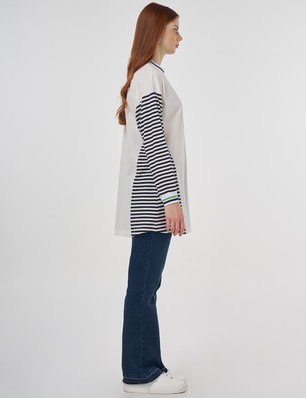 Crew Neck Cotton Sweatshirt Optical White