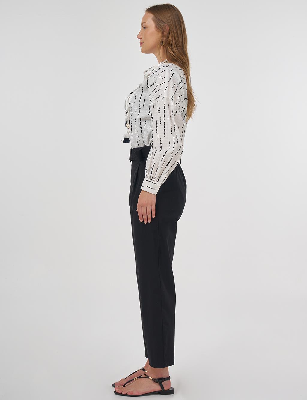 Viscose Tapered Pants Black