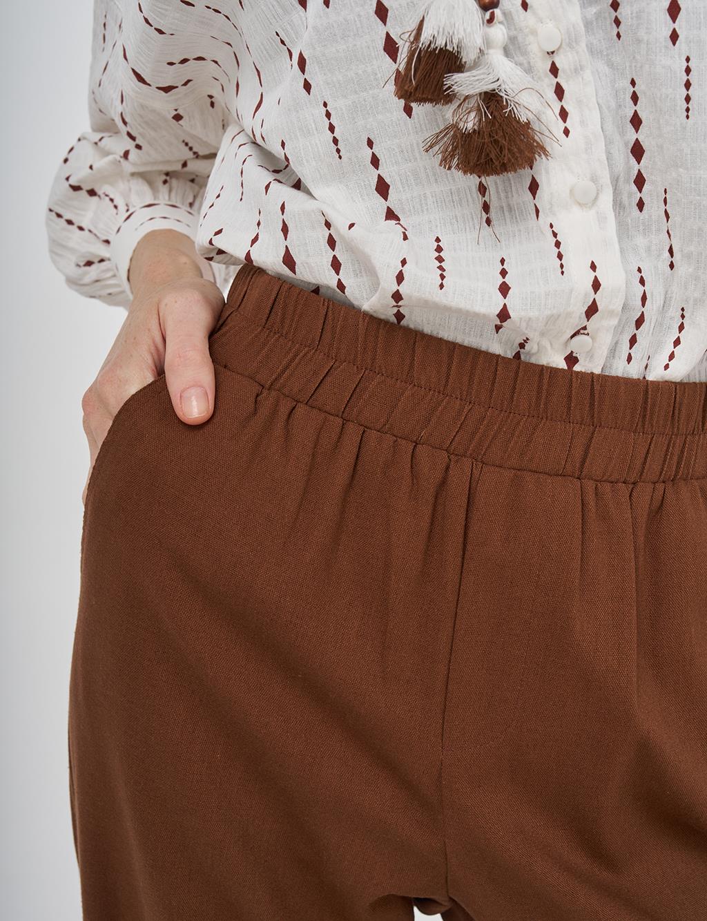 Relaxed Fit Viscose Pants Brown