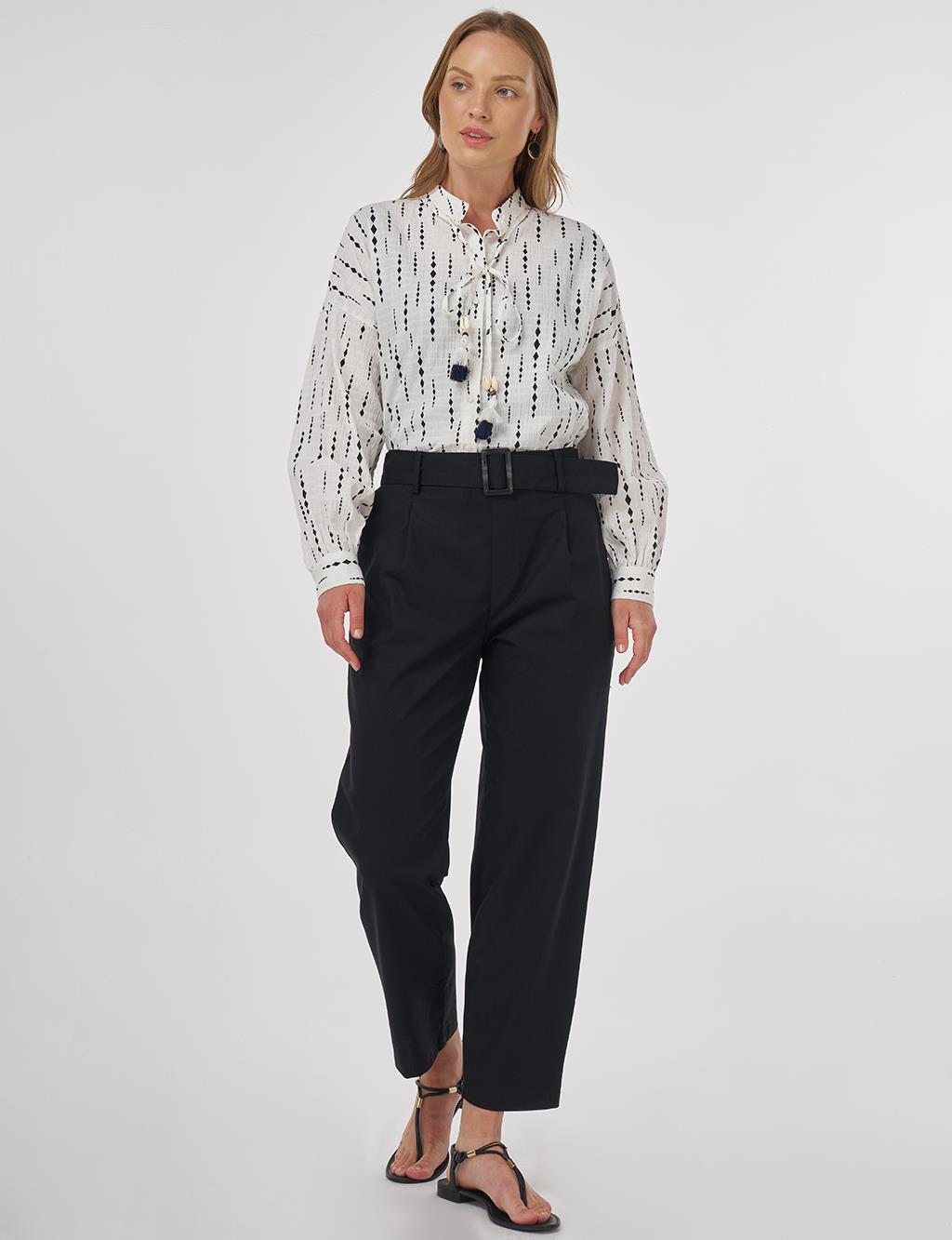 Viscose Tapered Pants Black
