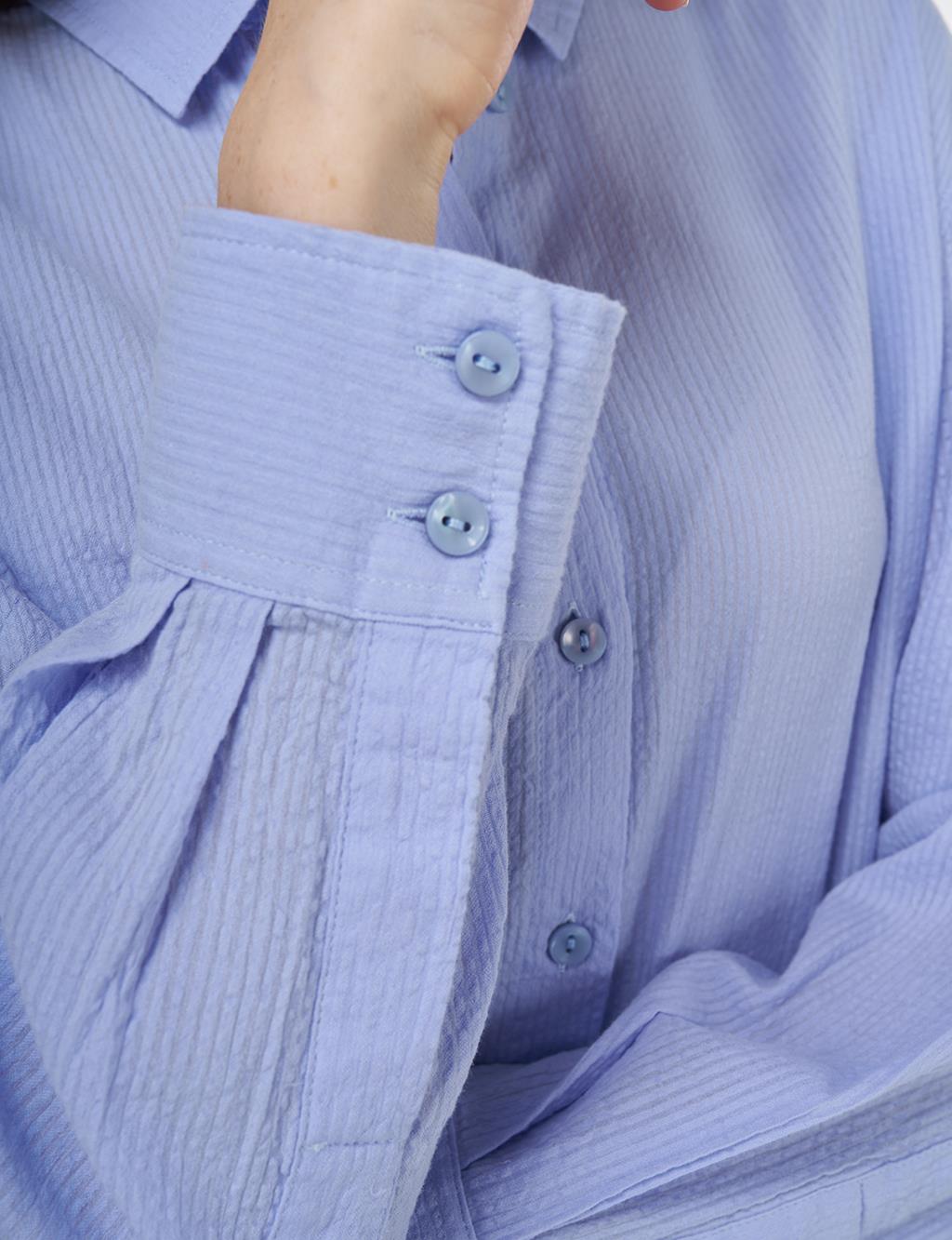 Relax Fit Cotton Tunic Crown Blue