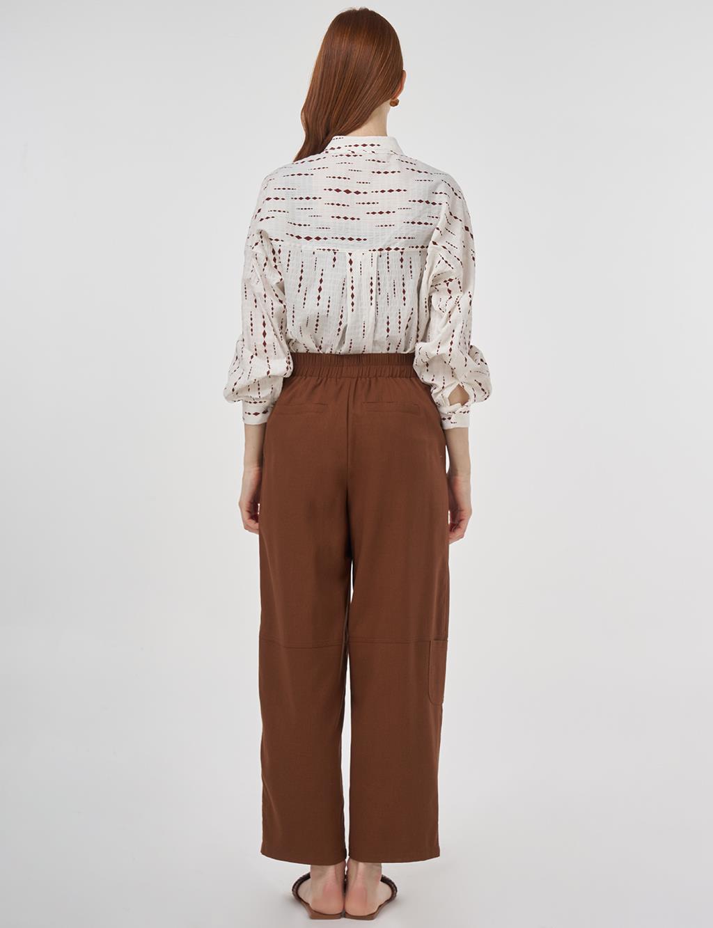 Relaxed Fit Viscose Pants Brown