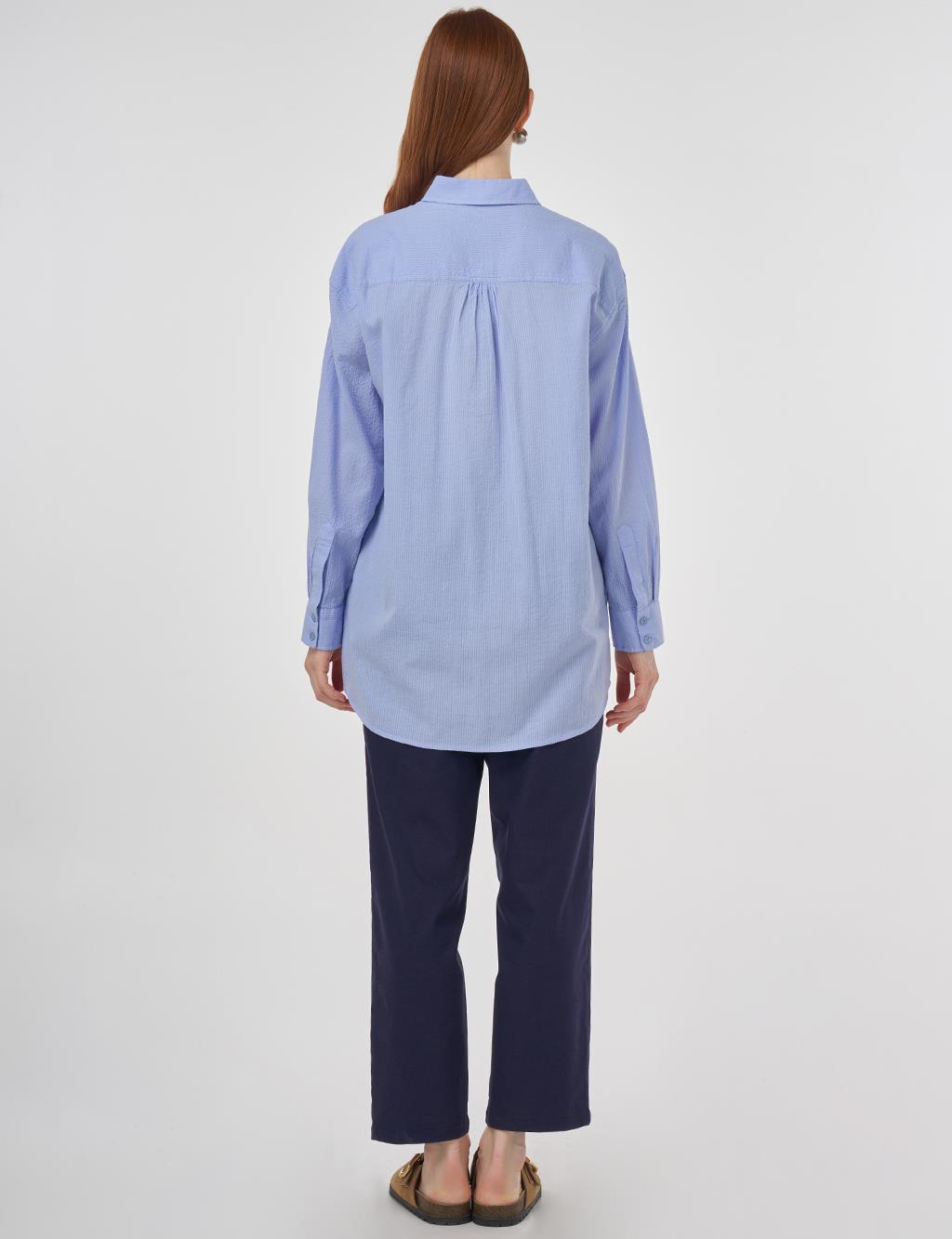 Relax Fit Cotton Tunic Crown Blue
