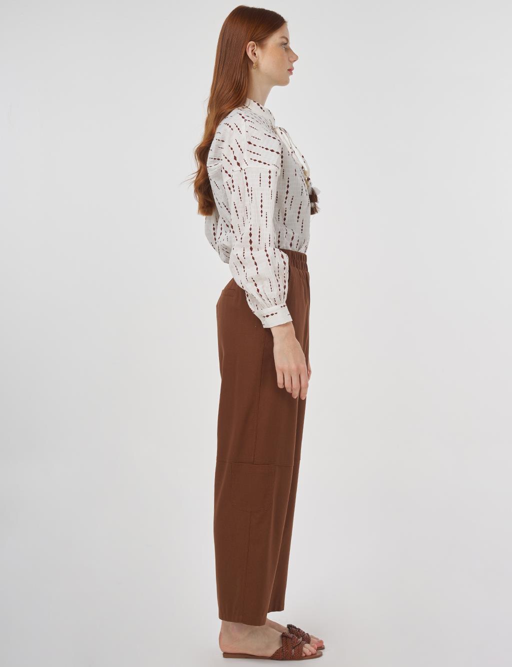Relaxed Fit Viscose Pants Brown