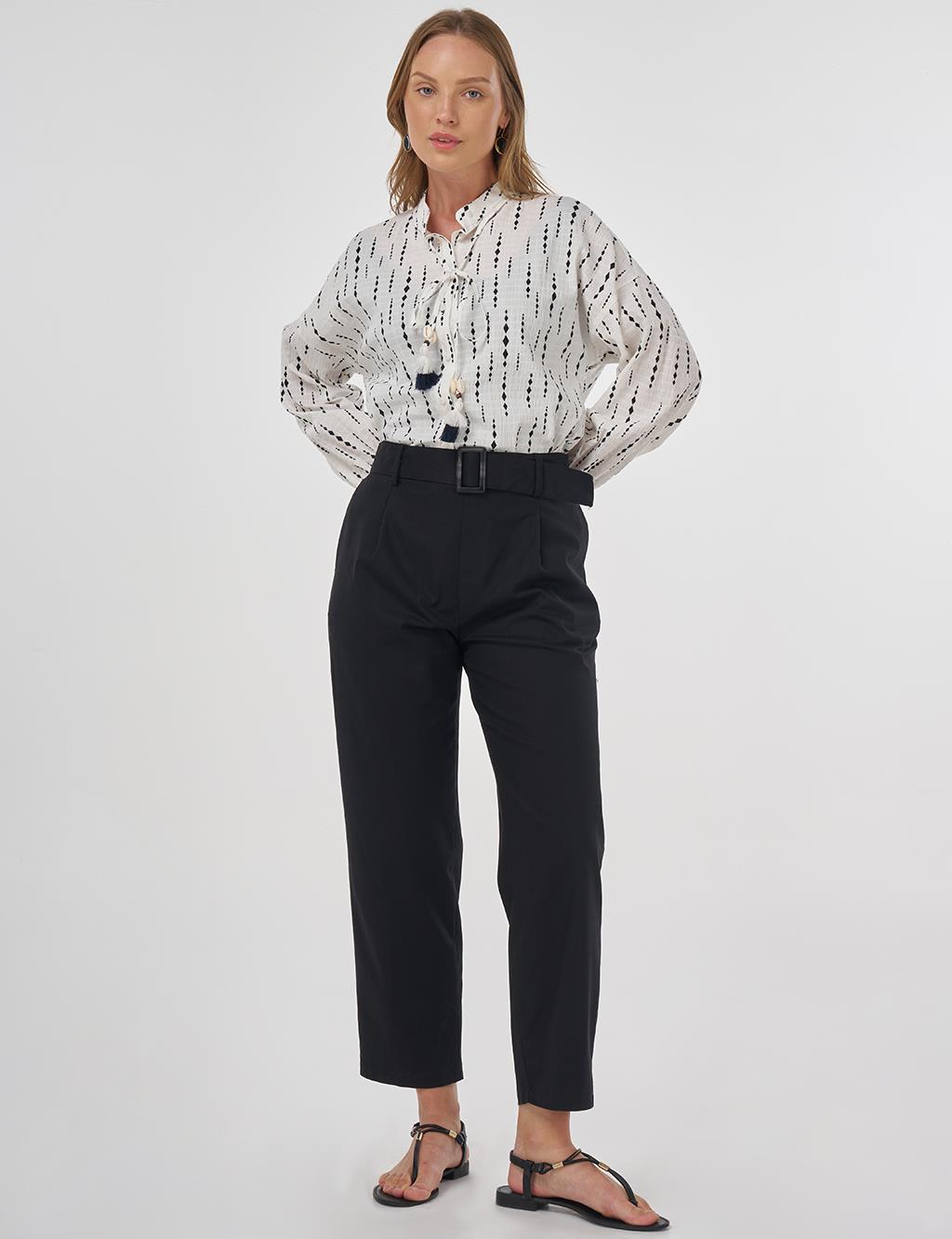 Viscose Tapered Pants Black
