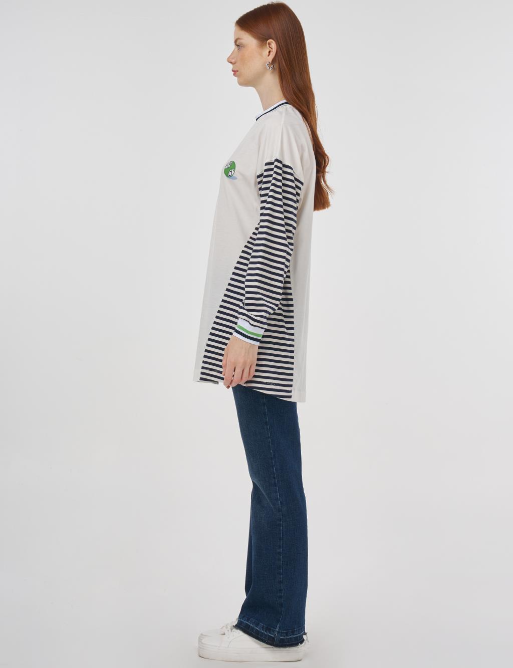 Crew Neck Cotton Sweatshirt Optical White