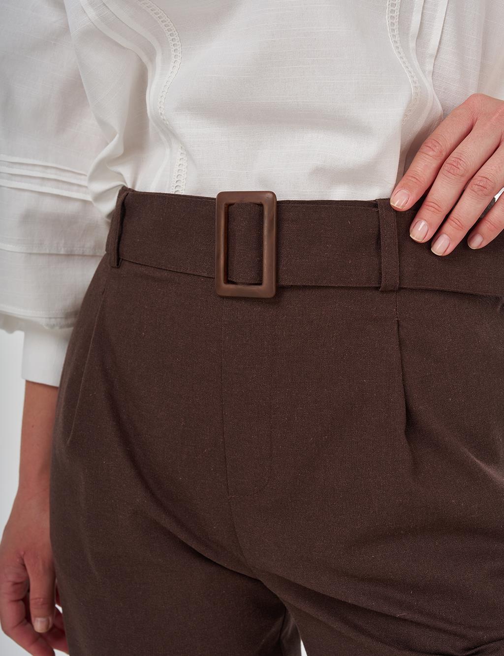 Viscose Tapered Pants Brown
