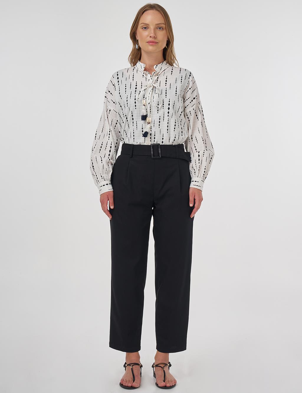 Viscose Tapered Pants Black