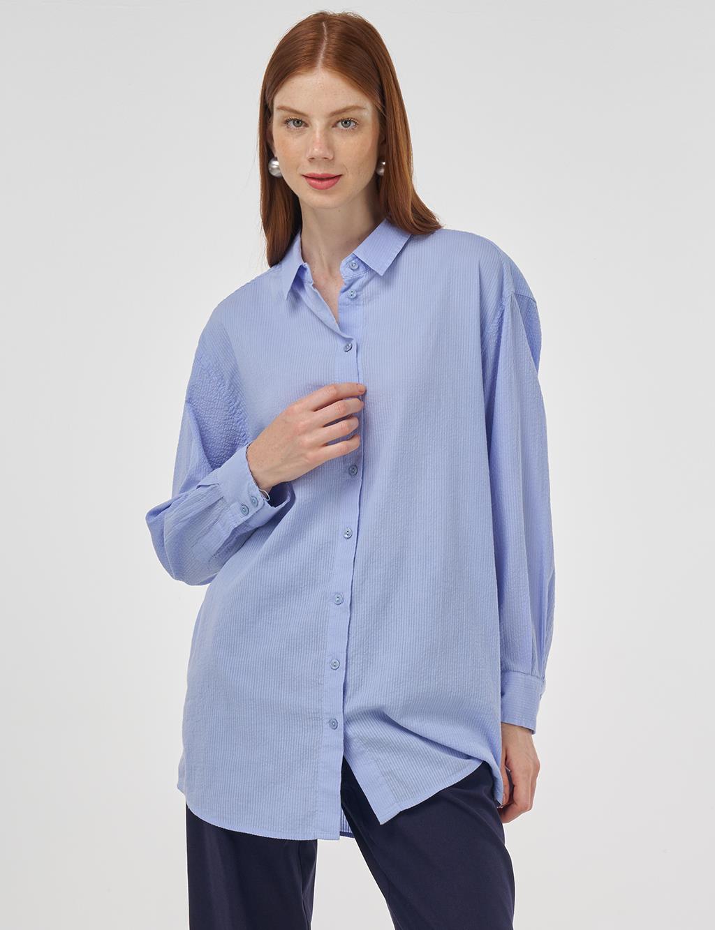 Relax Fit Cotton Tunic Crown Blue