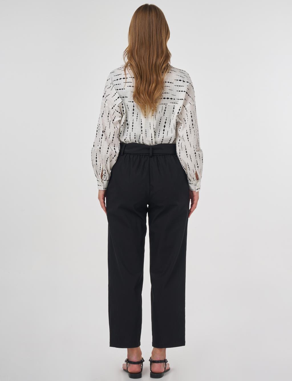 Viscose Tapered Pants Black