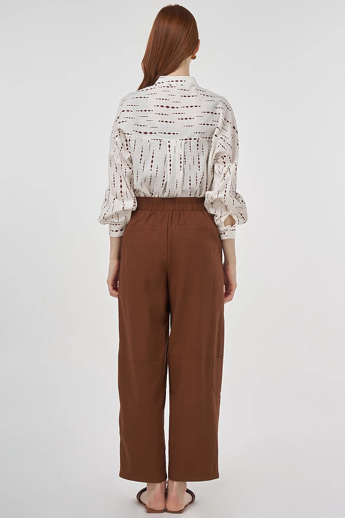 Relaxed Fit Viscose Pants Brown