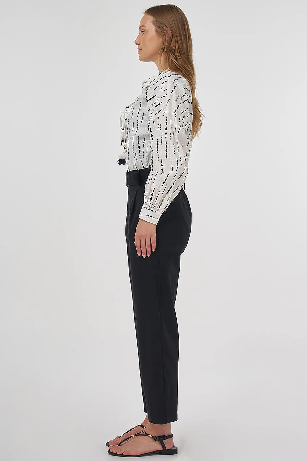 Viscose Tapered Pants Black