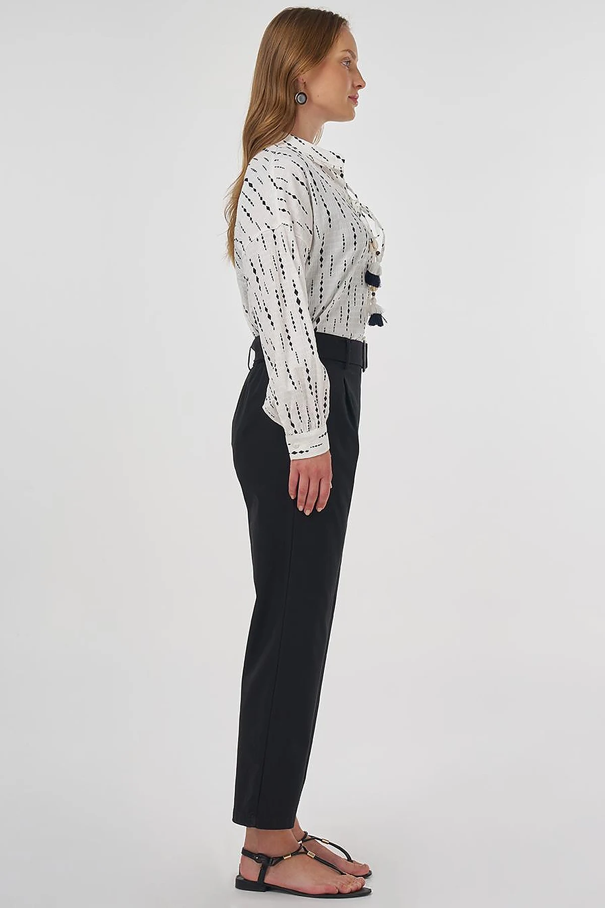 Viscose Tapered Pants Black