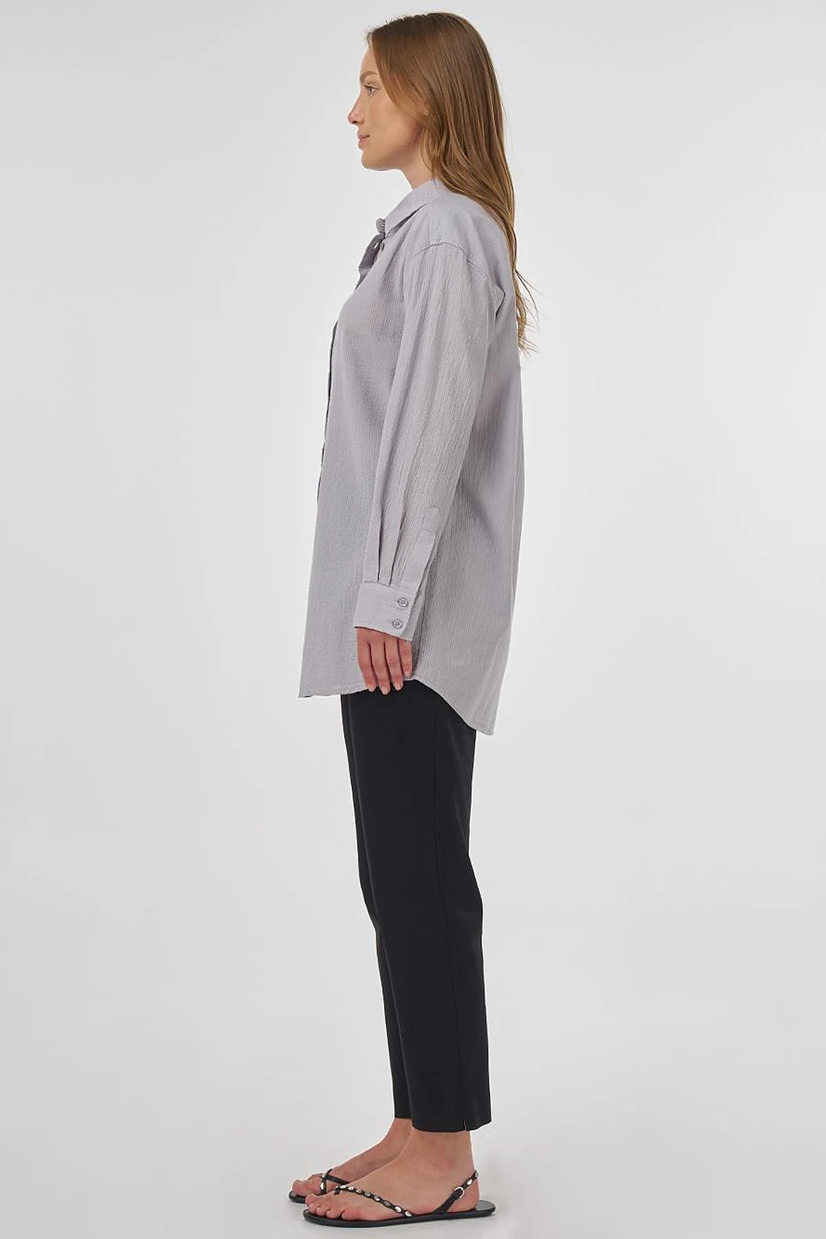 100% Cotton Relaxed Fit Tunic Light Grey