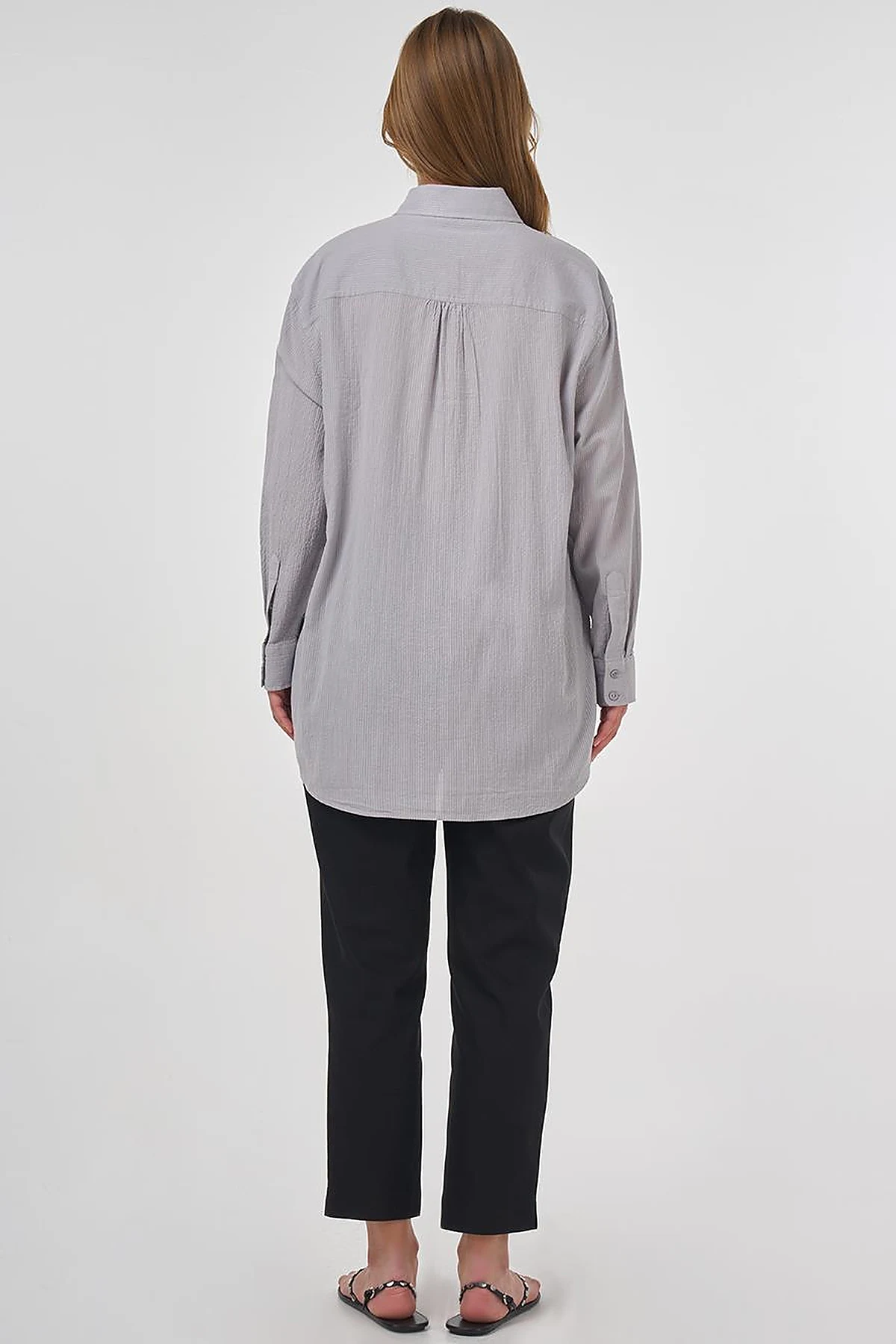 100% Cotton Relaxed Fit Tunic Light Grey