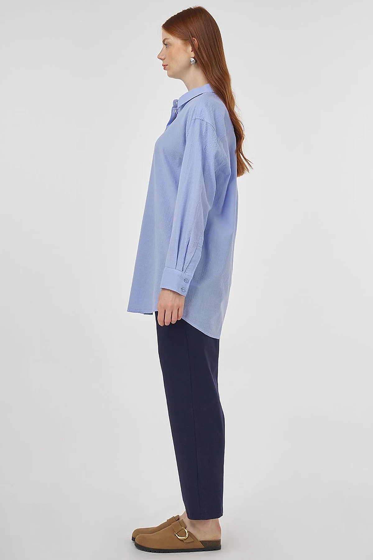 100% Cotton Relaxed Fit Tunic Crown Blue