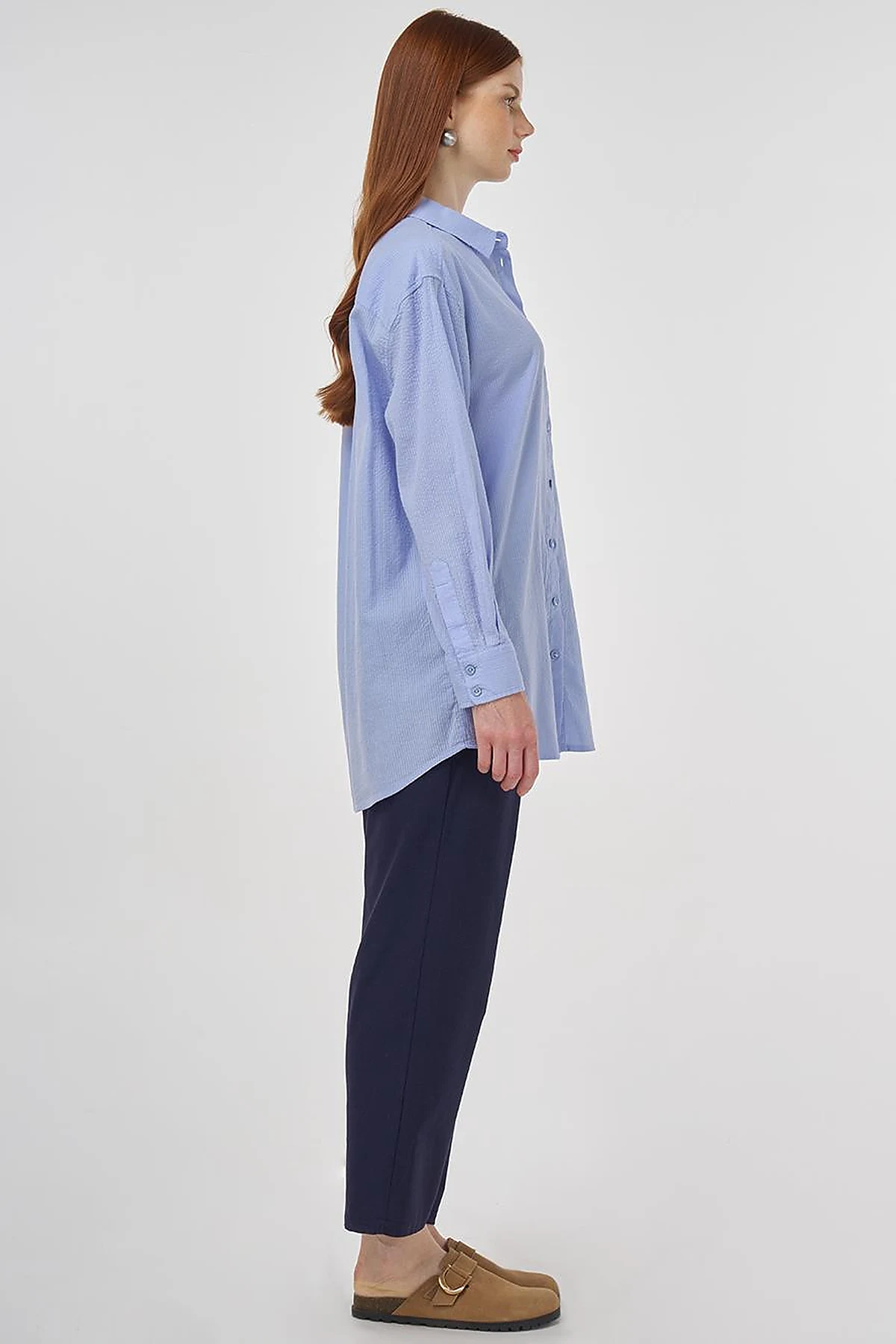 100% Cotton Relaxed Fit Tunic Crown Blue