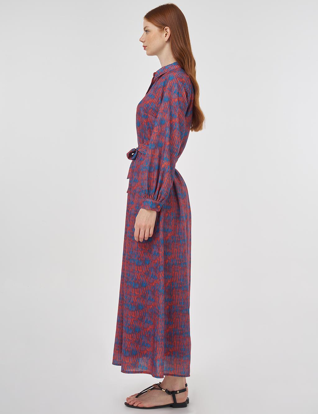 Patterned Maxi Dress Indigo